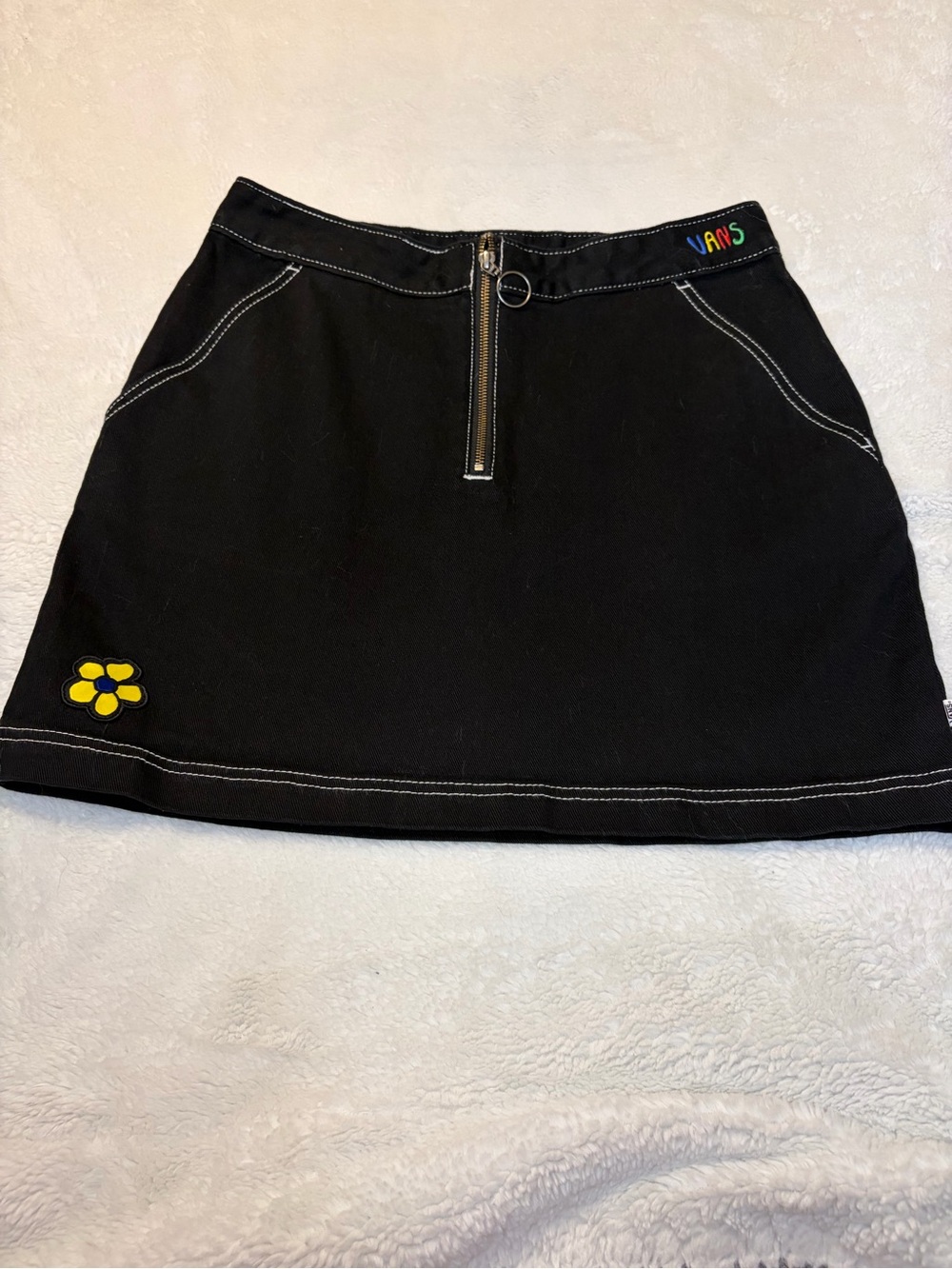 Vans Women Brighton High Waisted Black Denim Skirt